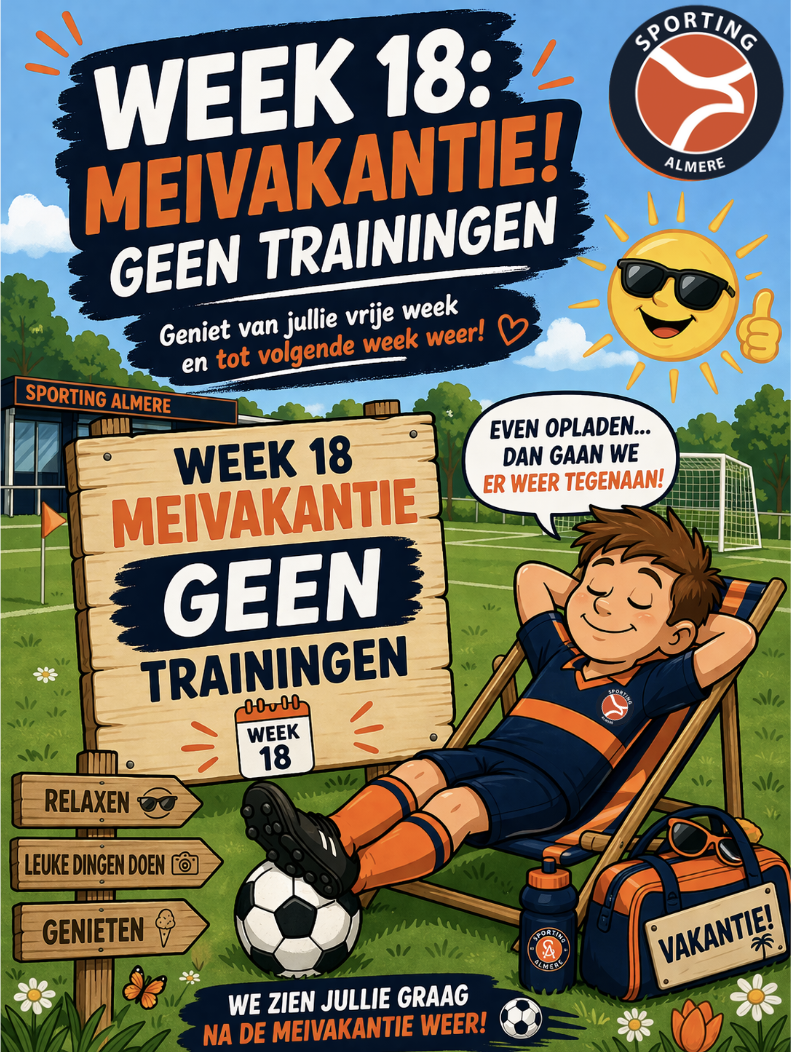 Deze week geen trainingen tijdens de meivakantie