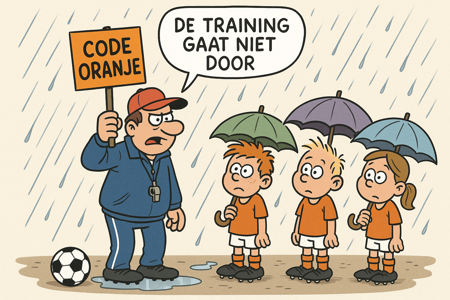 Trainingen afgelast vanwege storm Benjamin (Code Oranje)