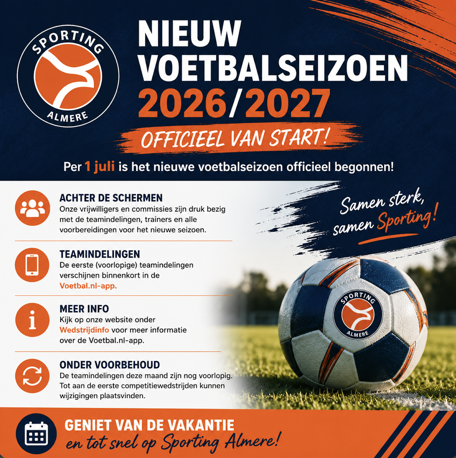 Nieuw voetbalseizoen officieel van start!